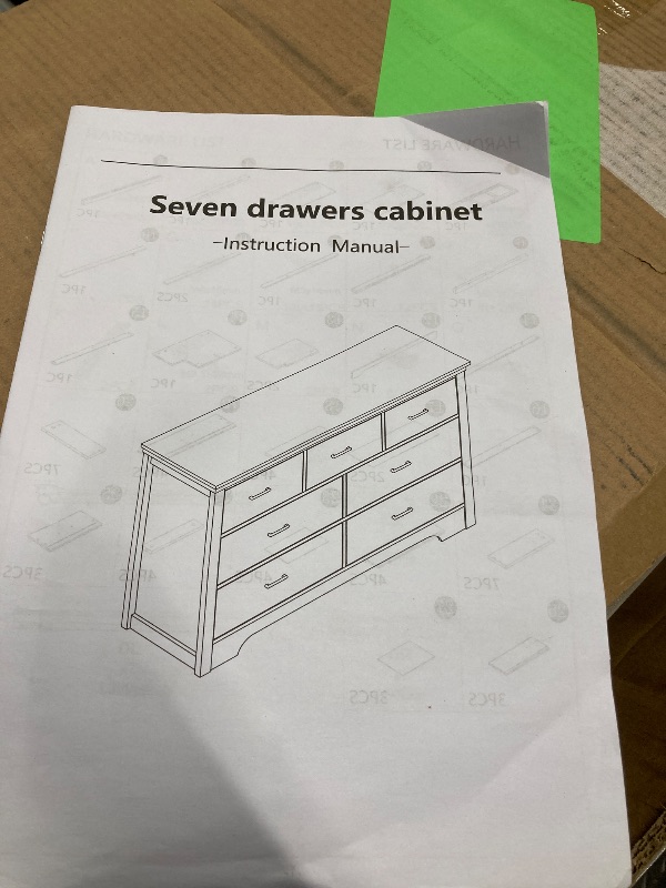 Photo 1 of *HEAVY* *Pieces chipped* Seven Drawer Cabinet/Dresser