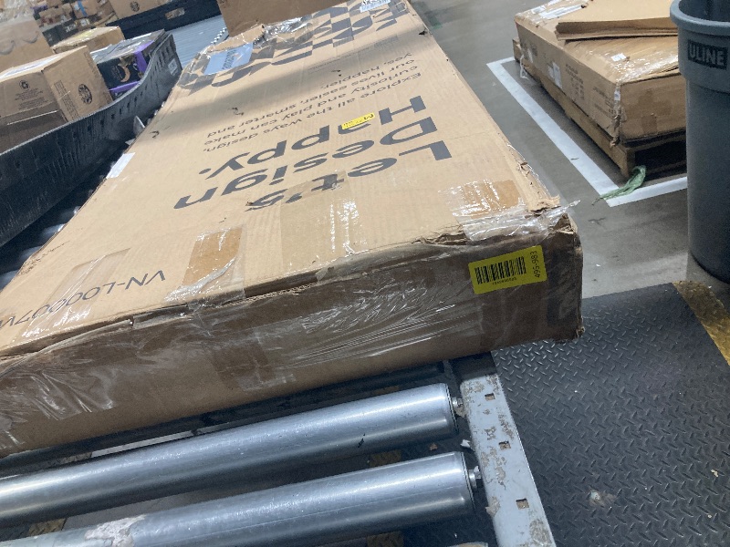 Photo 1 of *May be missing parts* Versanora Romanza Modern LED Tripod Floor Lamp Tall Standing Light with Drum Shade Matte Gold Finish for Living Room Reading Bedroom Office, 62 Inch Height, Gold