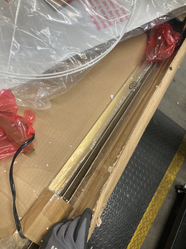 Photo 1 of *May be missing parts* Versanora Romanza Modern LED Tripod Floor Lamp Tall Standing Light with Drum Shade Matte Gold Finish for Living Room Reading Bedroom Office, 62 Inch Height, Gold