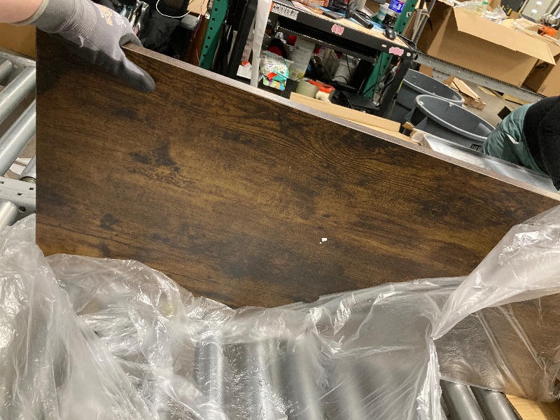 Photo 1 of *Chipped corners* TEMI Small Computer Desk Folding Table - 35.8" Foldable Office Desk, No Assembly, Perfect for Small Spaces in Bedroom, Dorm, or Apartment, Portable Mini Desk or Study Table with Compact Design, Brown