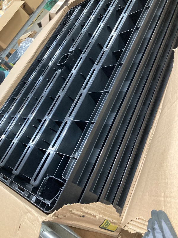 Photo 1 of *Damage to joints on a shelf bottom* IRIS USA 4-Shelf Extra Heavy Duty Deep Plastic Storage Shelves, 800lb Capacity, 57" H x 36" W x 24" D, Large Modular Shelving Unit Storage Organizer for Garage, Home, Warehouse & Gym, Rack - Black