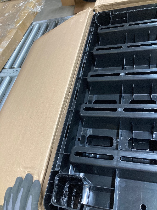 Photo 1 of *Damage to joints on a shelf bottom* IRIS USA 4-Shelf Extra Heavy Duty Deep Plastic Storage Shelves, 800lb Capacity, 57" H x 36" W x 24" D, Large Modular Shelving Unit Storage Organizer for Garage, Home, Warehouse & Gym, Rack - Black