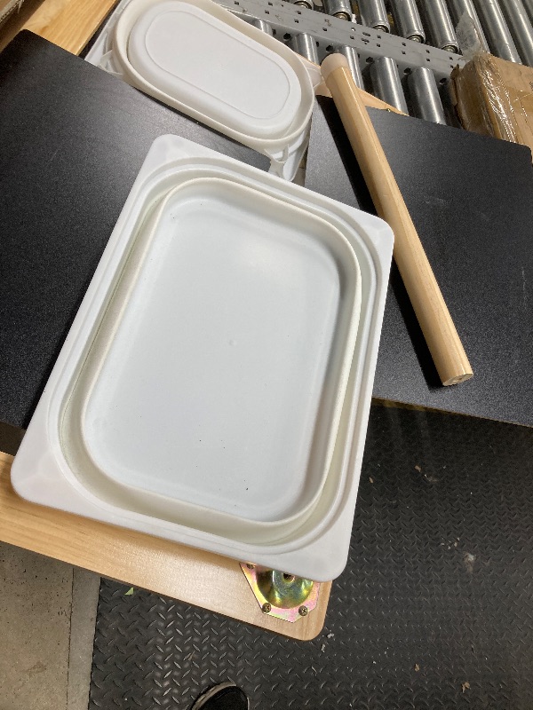 Photo 1 of *Chipped pieces* VEVOR Sensory Table for Toddlers, Kids Activity Table with 3 Foldable Storage Bins & Double-Sided Board, Indoor/Outdoor Play Sand and Water Table, Wooden Kids Sensory Table for Drawing Studying Dining