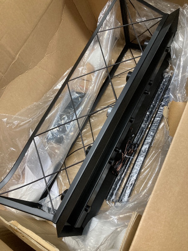 Photo 1 of *Bent slightly* *No lights* HuixuTe 5-Light Farmhouse Pendant Light for Dining Room, Rustic Kitchen Island Lighting, Adjustable Height Chandeliers for Kitchen, Dining Room Table Black