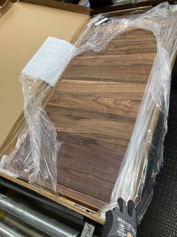 Photo 1 of *Scratches from use* MAGIGO 40 x 20 Inches Extra Large Extra Long Rectangle Black Walnut Wood Ottoman Tray, Serve Tea, Coffee Classic Wooden Decorative Walnut Serving Tray