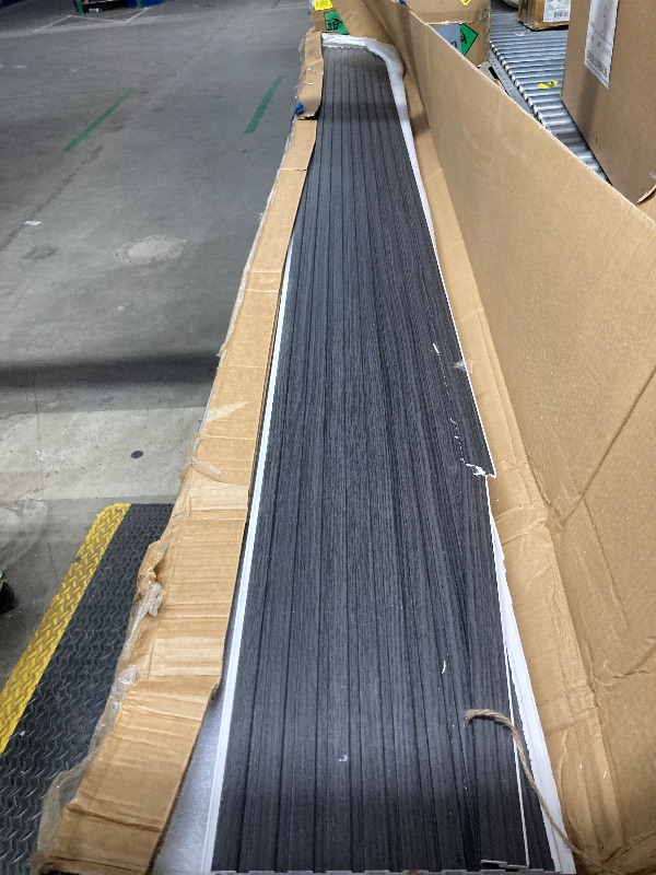 Photo 1 of *Damage to panel* LARWORKS WPC Slat Wall Panels 8 Pack 96" x 8.2", Waterproof Fluted Wall Paneling, Accent 3D Wall Panel for Wall Decor, Bathroom, Bedroom, Office - Widen Low Grille Black (Cover Approx.44 sq.ft)