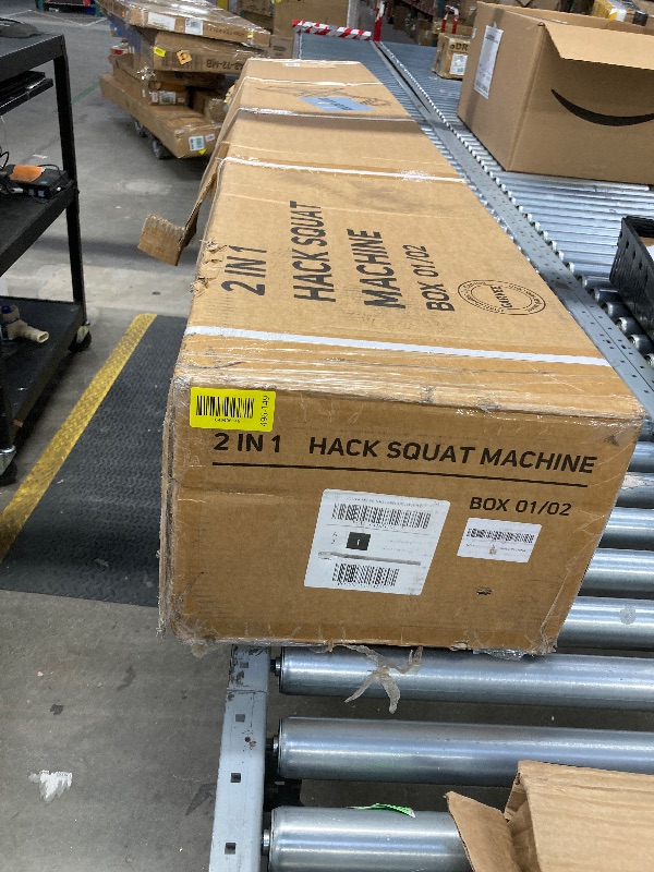 Photo 1 of *BOX 1/2 ONLY* GarveeLife Leg Press Hack Squat Machine, 2 in 1 Leg Press Machine for Home Gym with Linear Bearing, Specialty Hack Squat Machine with Calf Block for Full Lower Body Workout (Black/Red)