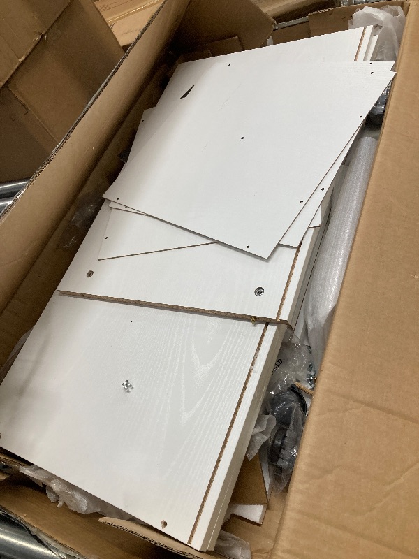 Photo 1 of *Damage to pieces* DUMOS Lateral File Cabinet with 3 Drawers Rolling Filing Cabinets Under Desk Storage Printer Stand Wood Organizer with Wheels Adjustable Shelf for Office Home Small Space, White