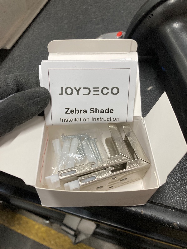 Photo 3 of Joydeco Cordless Zebra Blinds (Pro), Dual Layer Light Control Zebra Blinds for Windows, Light-Proof Aluminum Cover, Free-Stop Roller Shades for Home & Office (White,33" W x 75" H)