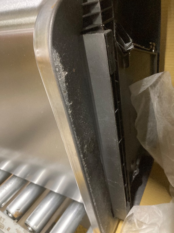 Photo 1 of *Dirty* *Small dents on the lid* simplehuman 55 Liter / 14.5 Gallon Rectangular Hands-Free Kitchen Step Trash Can with Soft-Close Lid, Brushed Stainless Steel