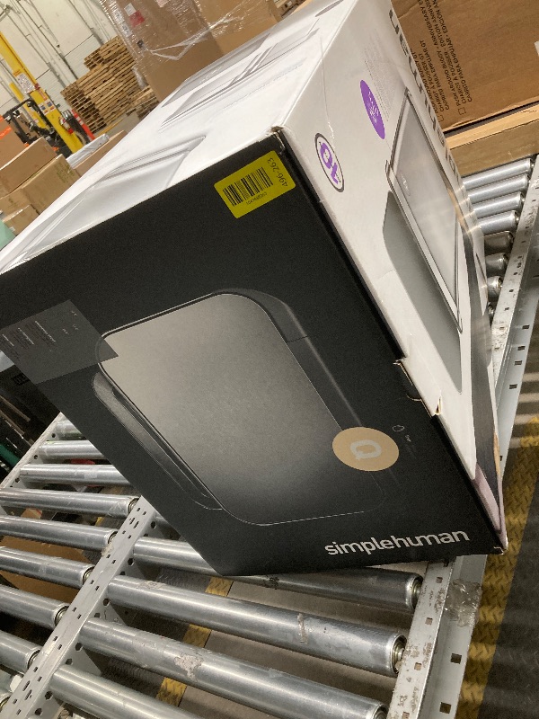 Photo 1 of *Dirty* *Small dents on the lid* simplehuman 55 Liter / 14.5 Gallon Rectangular Hands-Free Kitchen Step Trash Can with Soft-Close Lid, Brushed Stainless Steel