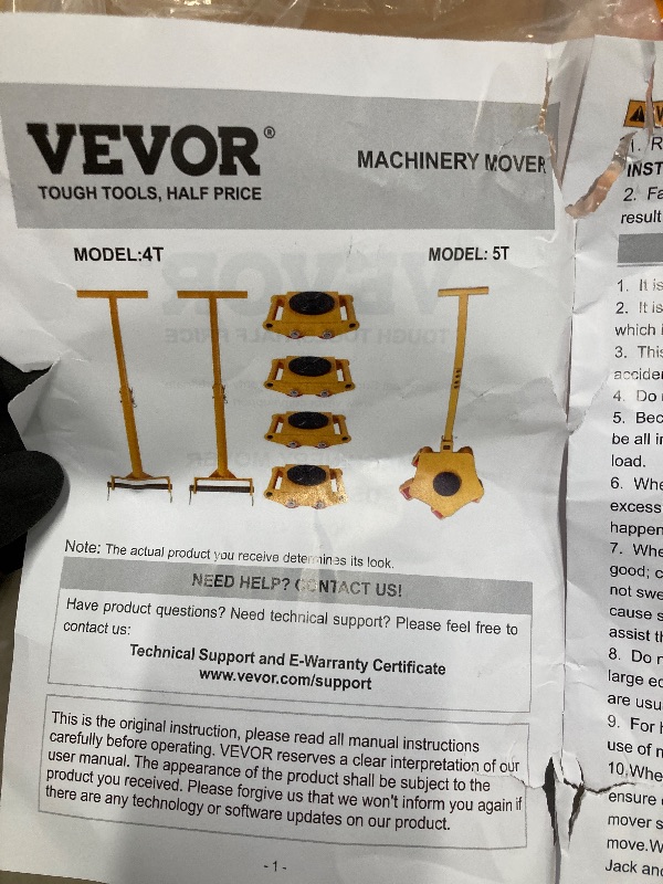 Photo 1 of *Used/Rust?* Vevor Machinery Mover