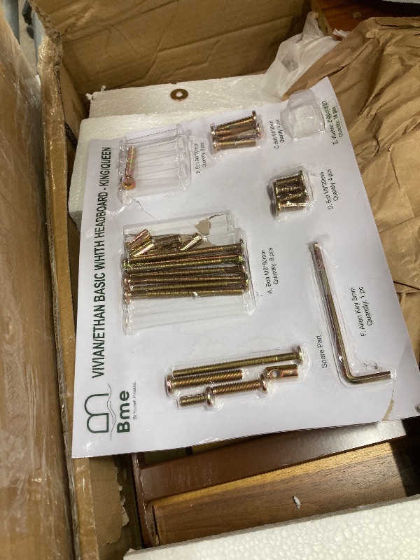 Photo 1 of *HEAVY* Bme Vivian 14 Inch Deluxe Bed Frame with Headboard, Rustic & Scandinavian Style with Solid Acacia Wood, No Box Spring Needed, 12 Strong Wood Slat Support, Easy Assembly, Queen, Rustic Golden Brown