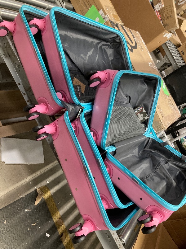Photo 1 of *Minor scratch* Zimtown Hardshell Luggage Sets 3 Piece Gradient Color Suitcase with TSA Lock Spinner Wheels Pink+Blue
