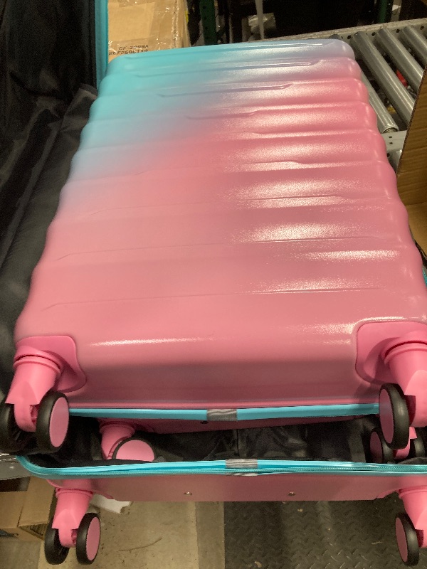 Photo 1 of *Minor scratch* Zimtown Hardshell Luggage Sets 3 Piece Gradient Color Suitcase with TSA Lock Spinner Wheels Pink+Blue
