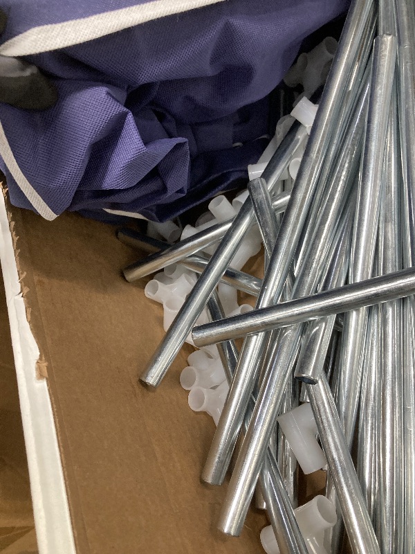 Photo 1 of *Unsure if anything is missing* Portable Closet,Portable Wardrobe Closet Storage with 3 Hanging Rods,6 Storage Shelves,Side Pocket for Clothes Storage Organizer,Blue
