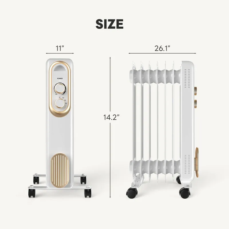 Photo 1 of *Unsure if it works/Didn't turn on* MCQ Oil Filled Radiator Heater for Indoor Use, 1500W with Adjustable Thermostat, for Office Bedroom Home,White