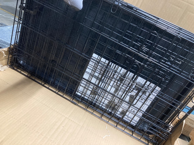 Photo 1 of *Dirty* CONCETTA 30Inch Medium Single Door Dog Cage, With Divider Panel and Plastic Leak-Proof Pan Tray, Foldable For Indoor, Outdoor, Travel