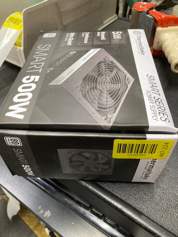 View 3 of *PARTS ONLY* *Used* Unknown if parts missing* Thermaltake Smart 500W 80+ White Certified PSU, Continuous Power with 120mm Ultra Quiet Cooling Fan, ATX 12V V2.3/EPS 12V Active PFC Power Supply PS-SPD-0500NPCWUS-W