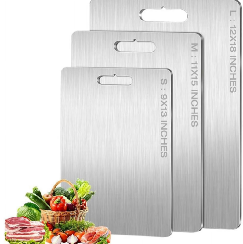 Photo 1 of *Only the one cutting board* New Titanium Cutting Boards - 100% Pure Titanium Cutting Boards for Kitchen - Cutting Edge Hygiene & Durability, Double Sided Medical-grade Titanium Cutting Mat from Japan (15 x 11 in)