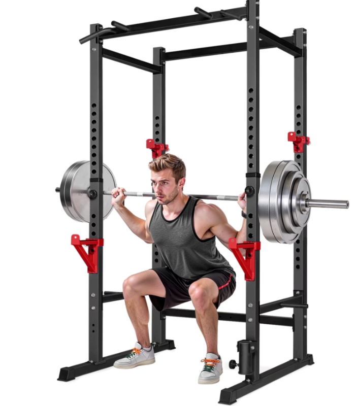 Photo 1 of *HEAVY* Primy 1000lb Capacity Power Rack, Rack Cage for Weight Training, Adjustable Squat Stand Rack for Home Gym Equipment, Lifting Cage
