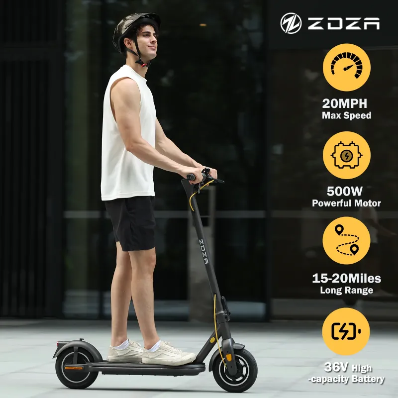 View 1 of *Not charged so couldn't test* ZDZA 500W Electric Scooter, 20MPH 10"Tire Escooter with Turn Signal, Foldable Commuting Electric Scooter for Adults 10.4Ah