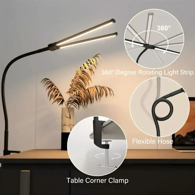 Photo 1 of ?Afaoiry Desk Lamp - 12W Ultra Bright Auto Dimming Desk Light, Multi-Angle Adjustment, 10-Level Dimmable
