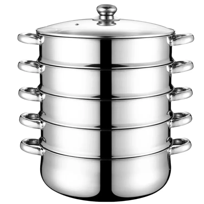 Photo 1 of *USED/Dirty* JIAHUI Food Steamer, 5 Tier Multi Tier Layer Stainless Steel Steamer Pot Soup Pot for Cooking with Stackable Pan Insert/Lid