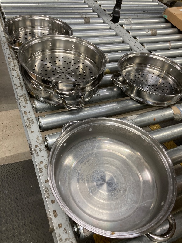 Photo 1 of *USED/Dirty* JIAHUI Food Steamer, 5 Tier Multi Tier Layer Stainless Steel Steamer Pot Soup Pot for Cooking with Stackable Pan Insert/Lid