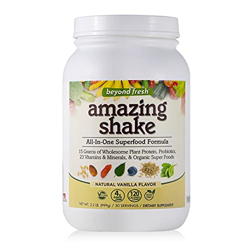Photo 1 of ***BB 2/2026***Beyond Fresh Amazing Shake, Superfood Formula, Plant Protein Based, Meal Replacement, Natural Vanilla Flavor, 999 Gram (N12551)