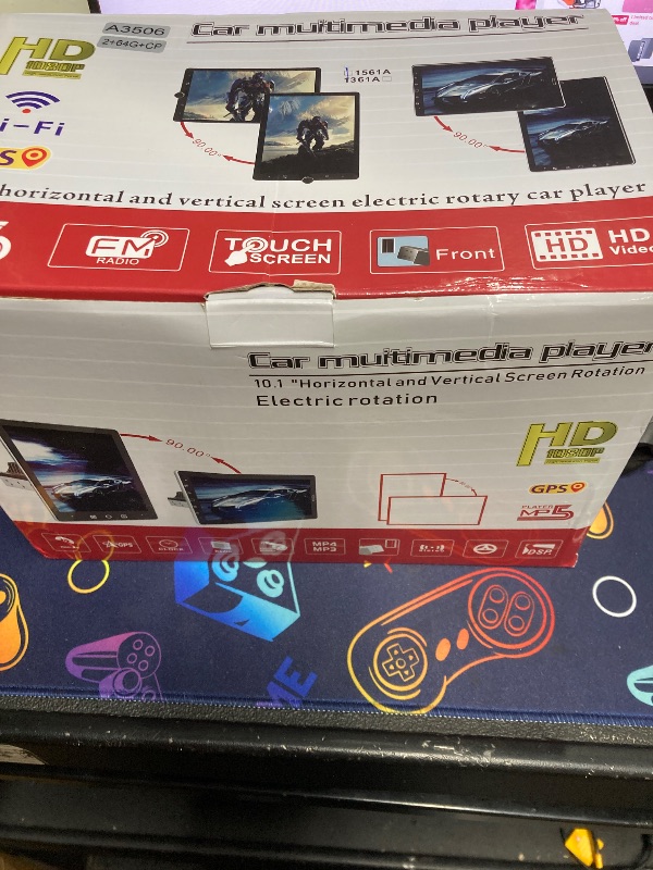 Photo 1 of 10.1" Rotatable Touch Screen Car Stereo Single Din - Android 13, Wireless CarPlay/Android Auto, 4-Core CPU, 2GB+32GB, GPS Navigation, Hi-Fi Sound, Bluetooth 4.2''THE DESCRIPTION IS DIFFERENT FROM THE ITEM, BUT IT IS SOMEWHAT SIMILAR.''