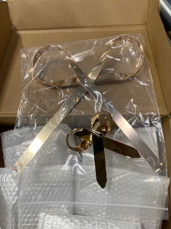 Photo 1 of ***(6PC SET ONLY -MISSING PARTS -SELLING AS IS)***  FESTGLOX Metal Bows for Christmas Tree, 5Pcs Gold Bow Ornaments with Clip for Xmas Tree Topper, Wreaths, Garland Decor, Elegant Festive Decoration