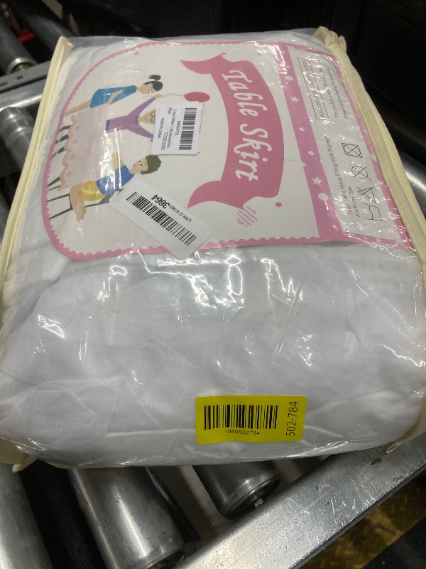 Photo 1 of Pack White Tulle Tablecloths for 6 Foot Rectangular Tables, 6ft Wrinkle Free Spandex White Table Cover with Tutu Skirt for Wedding Bridal Shower Birthday Party Banquet Baby Shower Events Decorations