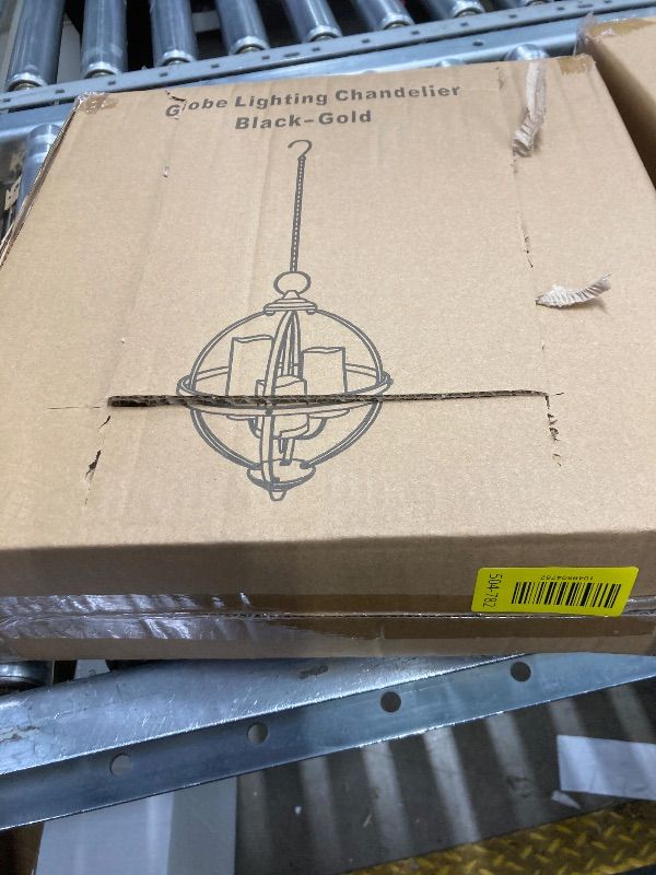 Photo 1 of ***Factory seal***

BAYN Battery Operated Outdoor Candle Chandelier - Gold and Black Metal Globe Hanging Pendant Light with 3 Flameless Candles, Waterproof Lights for Gazebo, Pergola, Garden, Porch & Backyard