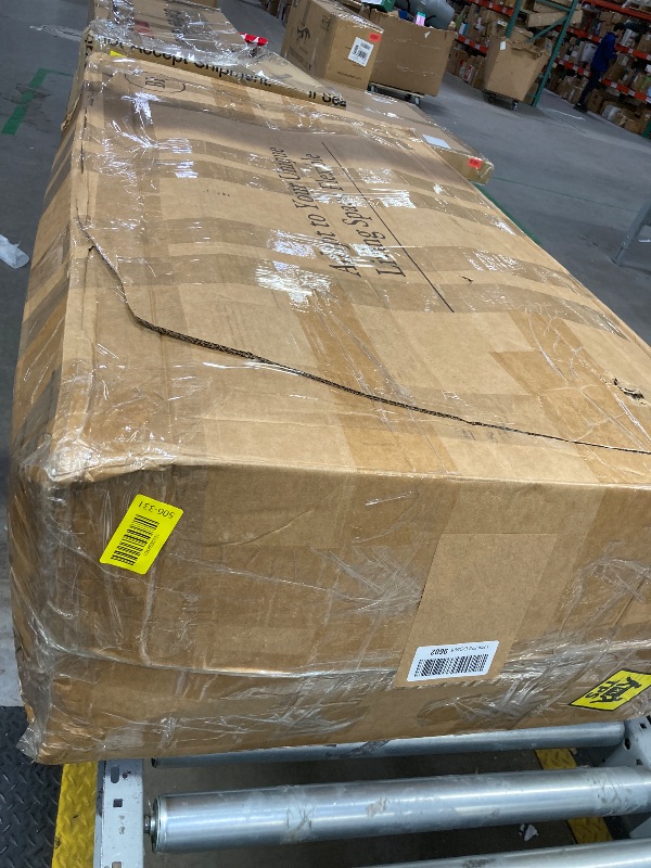 Photo 1 of 108" L-Shaped Boneless Couch, Modular Sectional Sofa with Moveable Ottoman, Corduroy Cloud Couches for Living Room, No Assembly, Ship in a Box, Beige