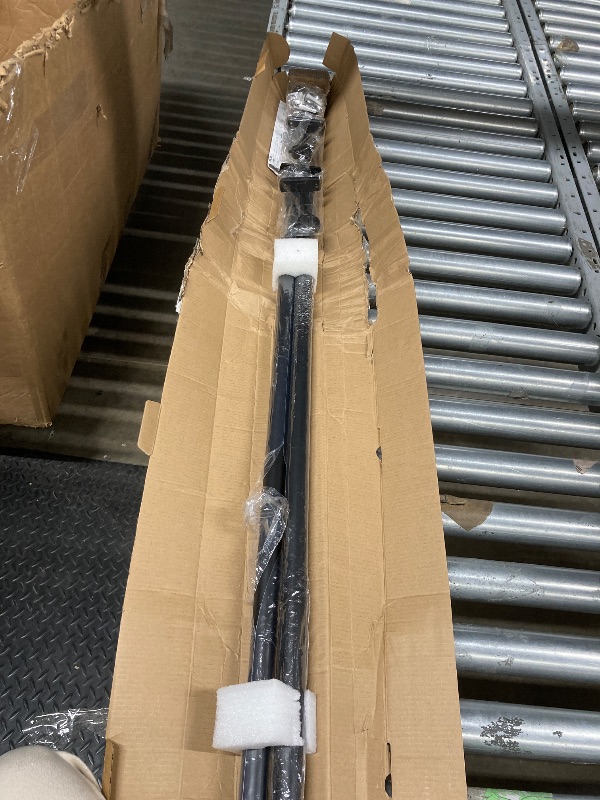 Photo 1 of 1" Rust-Resistant Curtain Rod,Black Curtain Rods for Windows 72" to 144", End Indoor/Outdoor Single Curtain Rod
