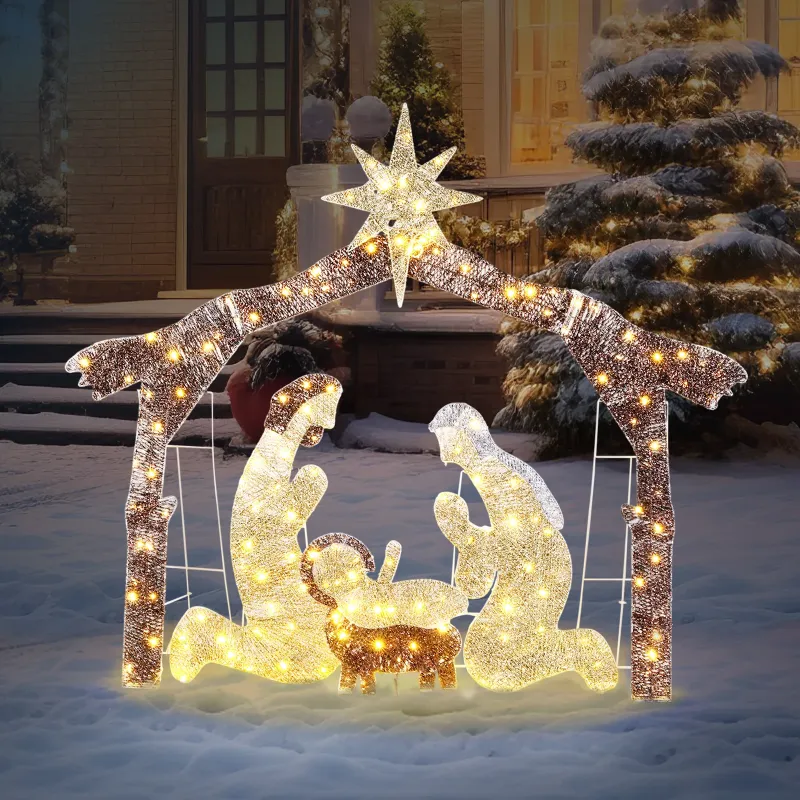 Photo 1 of UBesGoo 6ft Light-Up Nativity Scene Christmas Decoration Nativity Christmas Outdoor Decor