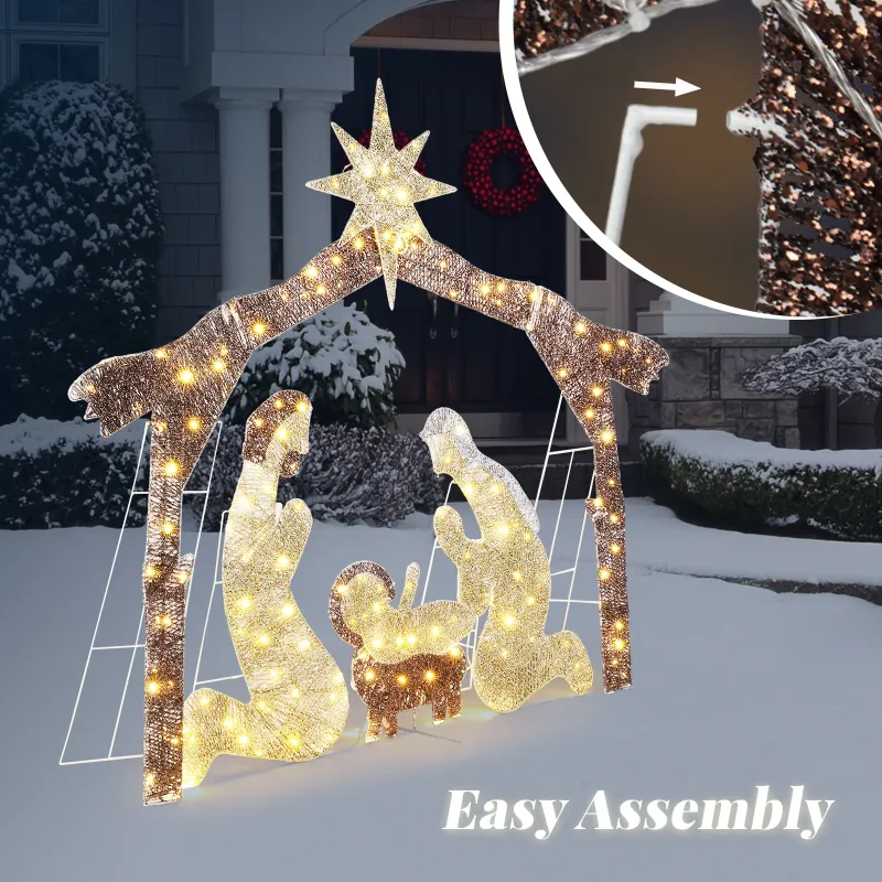 Photo 1 of UBesGoo 6ft Light-Up Nativity Scene Christmas Decoration Nativity Christmas Outdoor Decor