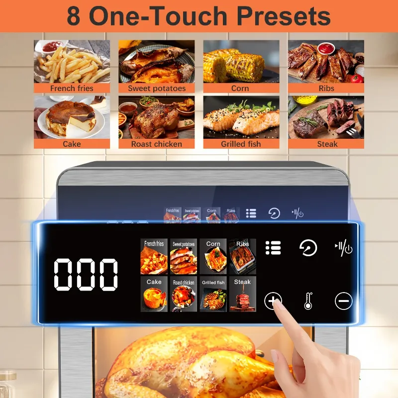 Photo 1 of **NO BOX/HAS A CRACK ON SIDE- SEE PICS***Bluebow 21QT Air Fryer Oven, 8-In-1 Multifunctional, Digital Touchscreen, Extra Large Countertop Oven for Family