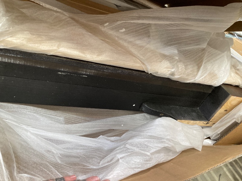 Photo 1 of ***FOOTBOARD AND SLATS ONLY***Signature Design by Ashley Maylee Traditional Tufted Queen Upholstered Panel FOOTBOARD AND SLATS, Foundation or Box Spring Needed, Dark Brown & Beige***FOOTBOARD AND SLATS ONLY***