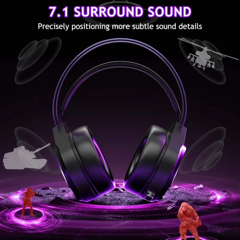Photo 1 of Wireless Gaming Headset for PS5/PS4/Nintendo Switch/PC - 2.4GHz & Bluetooth 5.3 Gaming Headphone with Noise-Canceling Mic & 7.1 Surround Sound