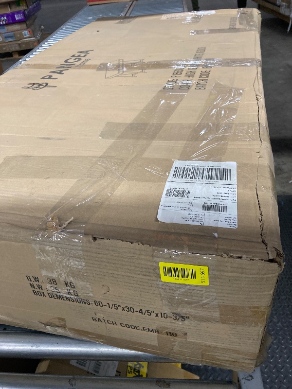 Photo 1 of **BOX 1 OF 2 ONLY/INCOMPLETE SET/MISSING LEGS***Pangea Home Riley Modern Lacquer & Steel Metal Desk in White/Gold