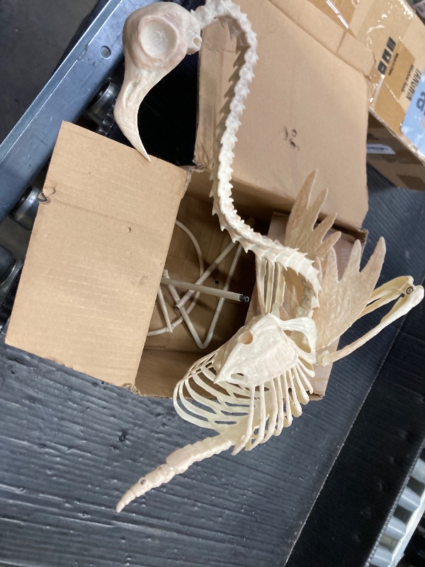 Photo 1 of ***MISSING LOWER JAW***JOYIN Flamingo Skeleton Halloween Decorations 27.6 Inch Tall Spooky Flamingo Posable Animal Skeleton with Movable Joints for Halloween Indoor Outdoor Yard Garden Lawn Patio Prop Decor***MISSING LOWER JAW***