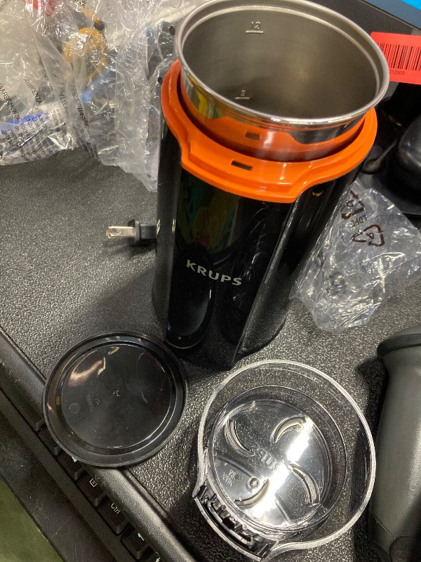 Photo 1 of ***MISSING THE BLADE***KRUPS Silent Vortex Electric Coffee Grinder: 3 oz Capacity, 5x Quieter, 175W Motor for Coffee Beans, Spices & Herbs - Removable Dishwasher-Safe Bowl, 12-Cup Yield, Black***MISSING THE BLADE***