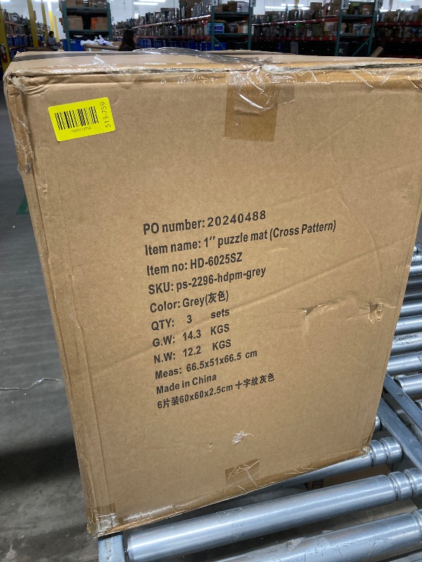 Photo 1 of 1'' Inch puzzle mat(Cross Pattern) Color is Gray. 