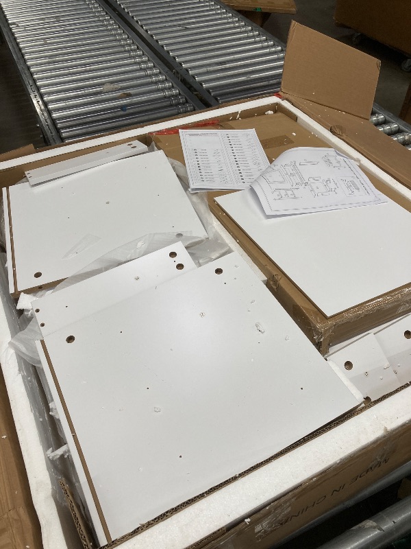 Photo 1 of ***The photo and description are for reference only.***GarveeHome Makeup Vanity Desk with Mirror and Lights, Vanity Table with 5 Drawers, Vanity Set with Stool and Removable Side Storage Cabinet for Bedroom, White & Gold