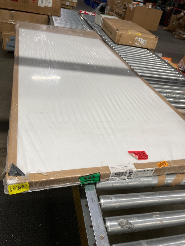 Photo 1 of **HOLE ON ONE END-SEE PICS***BarnSmith 36''x84'' Sliding Barn Door, 2 Panel with Reeded Arc White Primed Sliding Closet Door with 6FT Hardware Kit, Hollow Core Interior Door, Preassembled Panels, Durable & Sturdy