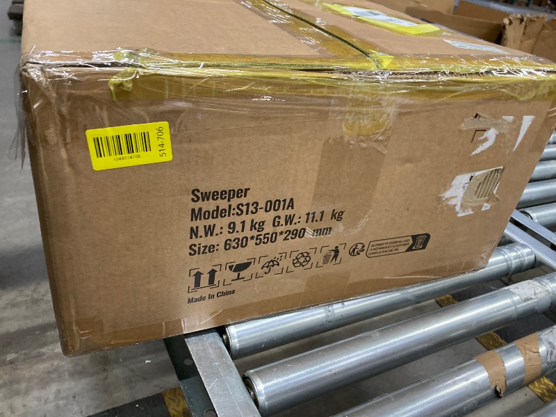 Photo 1 of 
VEVOR Walk-Behind Hand Push Floor Sweeper, 25.6" Sweeping Width Floor Sweeper Manual Non-Electric, 5-Gallon Waste Container, Angle & Height Adjustable Folding Handle for Walkway, Yard, Garage, Patio