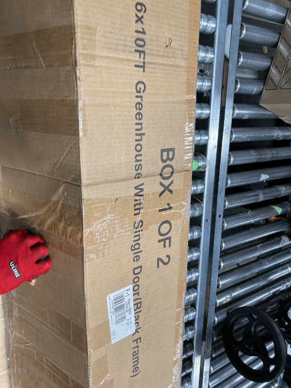 Photo 1 of ****** MISSING BOX 2 OF 2 ***** BOX 1 OF 2 ONLY*********6X10FT GREENHOUSE WITH SINGLE DOOR BLACK FRAME