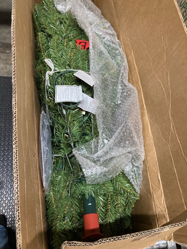 Photo 1 of *The photo and description are for reference only.****Decoway 6FT Artificial Christmas Tree: Unlit Green Xmas Pine with Pinecones and Metal Stand for Indoor - Holiday Decoration for Porch Living Room Easy Assembly